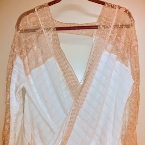 Free People White BoHo Blouse